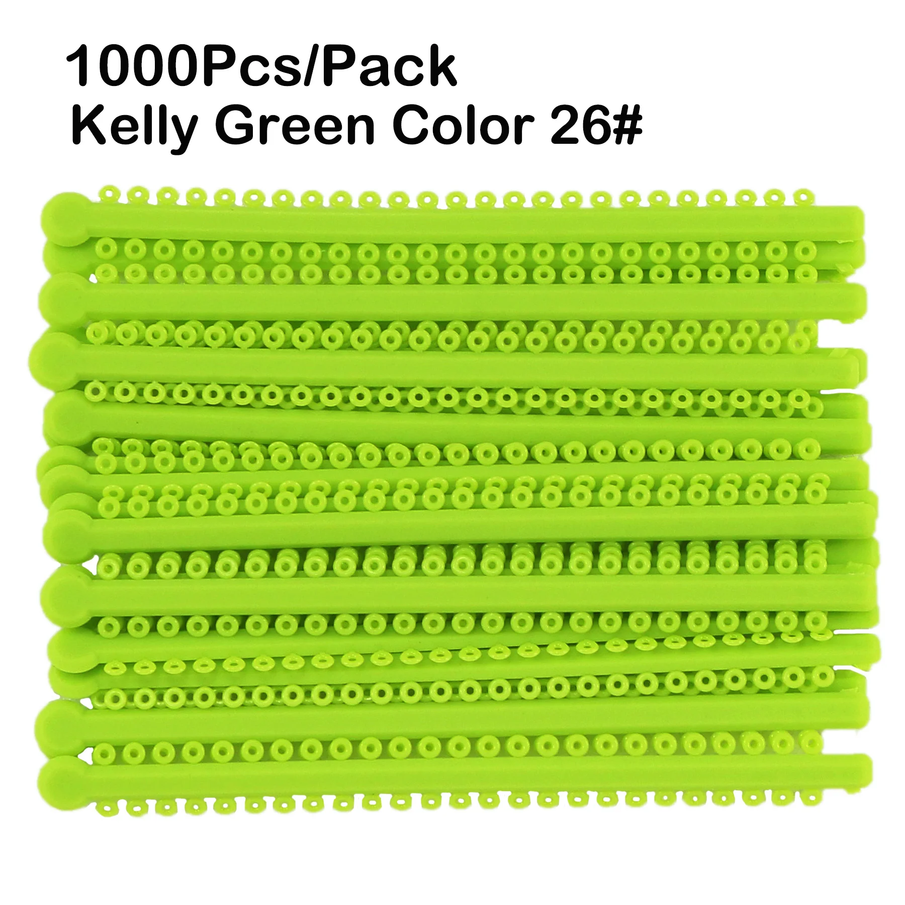 Green Dental Orthodontic Elastic Ligature Ties Rubber Bands for Braces Brackets Tooth Dentist Tools 1000 Ties Rings Per Pack