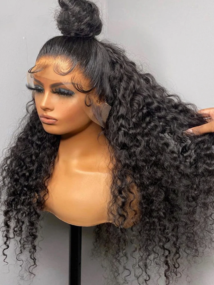 30 32 40 Inch Loose Deep Wave 200 Density 360 Lace Frontal Human Hair Wigs Brazilian Water Curly 13X4 Lace Front Wig For Women