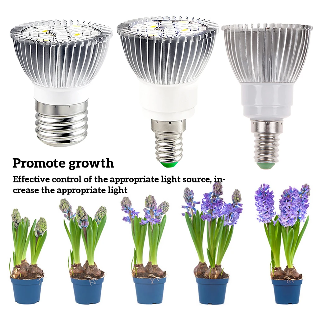 

LED Grow Light Bulb Plants Growing Lamp for Indoor Flower Seedlings Greenhouse Garden E14-18W