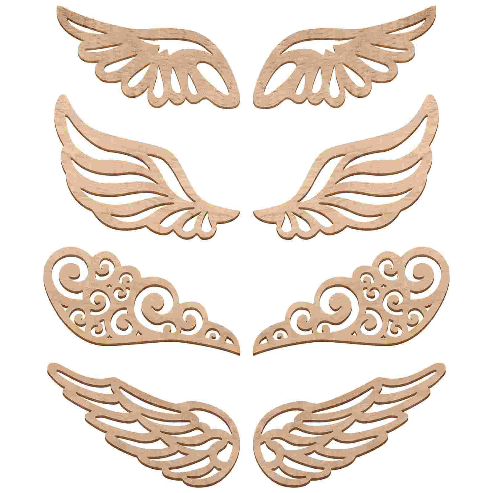 

80 Pcs DIY Wooden Wings Hollow Out Angel Wings Hand Painting Wooden Blank Wood Pieces for Handicraft Projects
