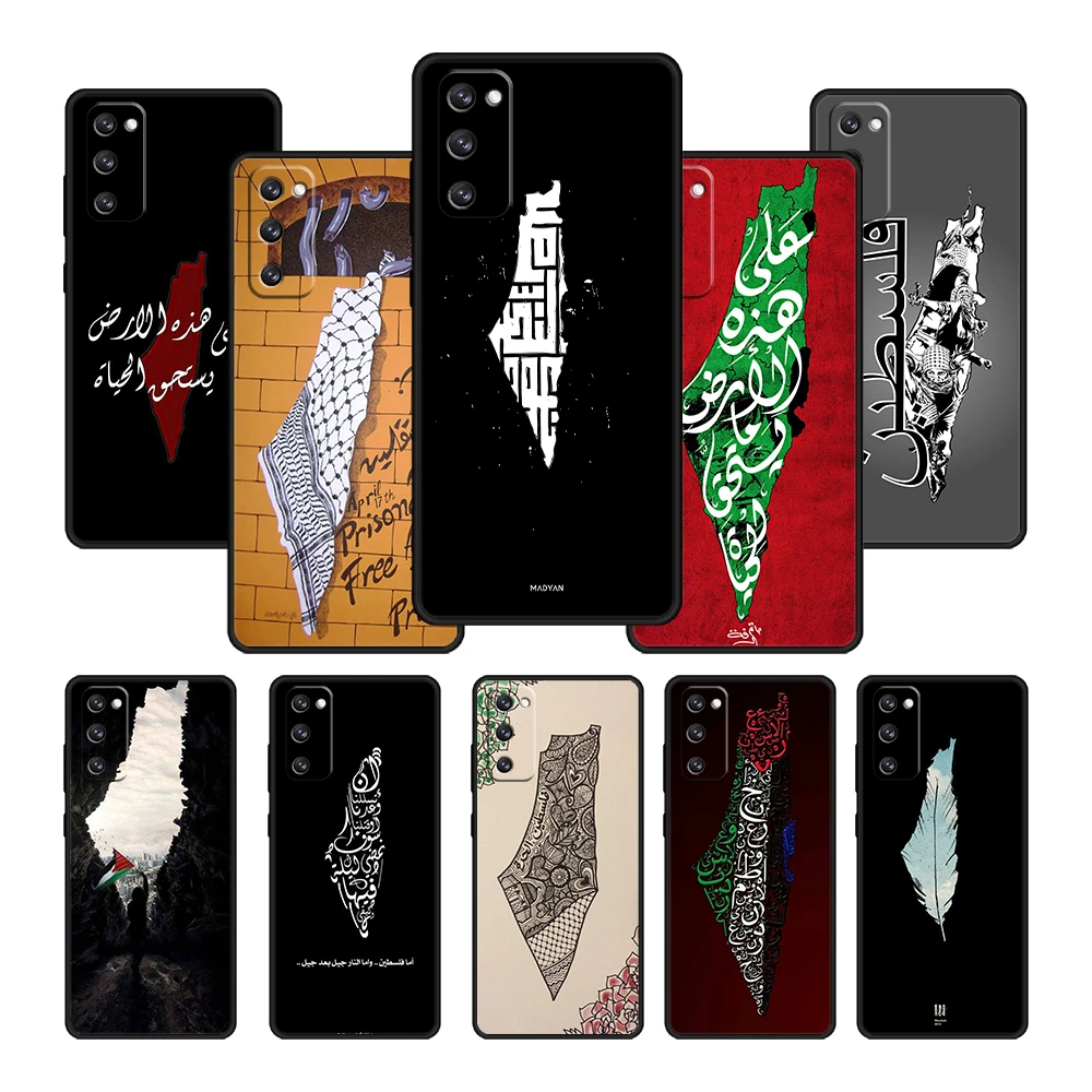 

Krajews Free Palestine Map Arabic Cover Case for Samsung Galaxy S20FE S20 FE S22 S21 S10 S9 S8 S7 Plus Lite 5G Ultra Black TPU