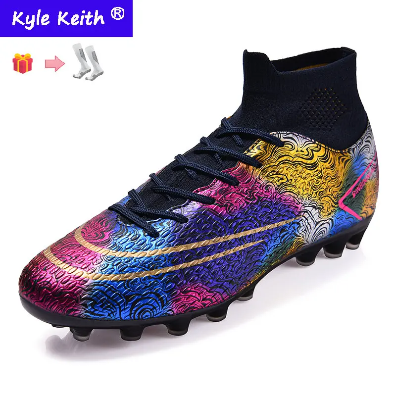 Designer Men Boys Girl Soccer Shoes TF/FG Football Boots High Ankle Kids Chuteira Campo Cleats Training Sport Sneakers Size35-45 enlarge