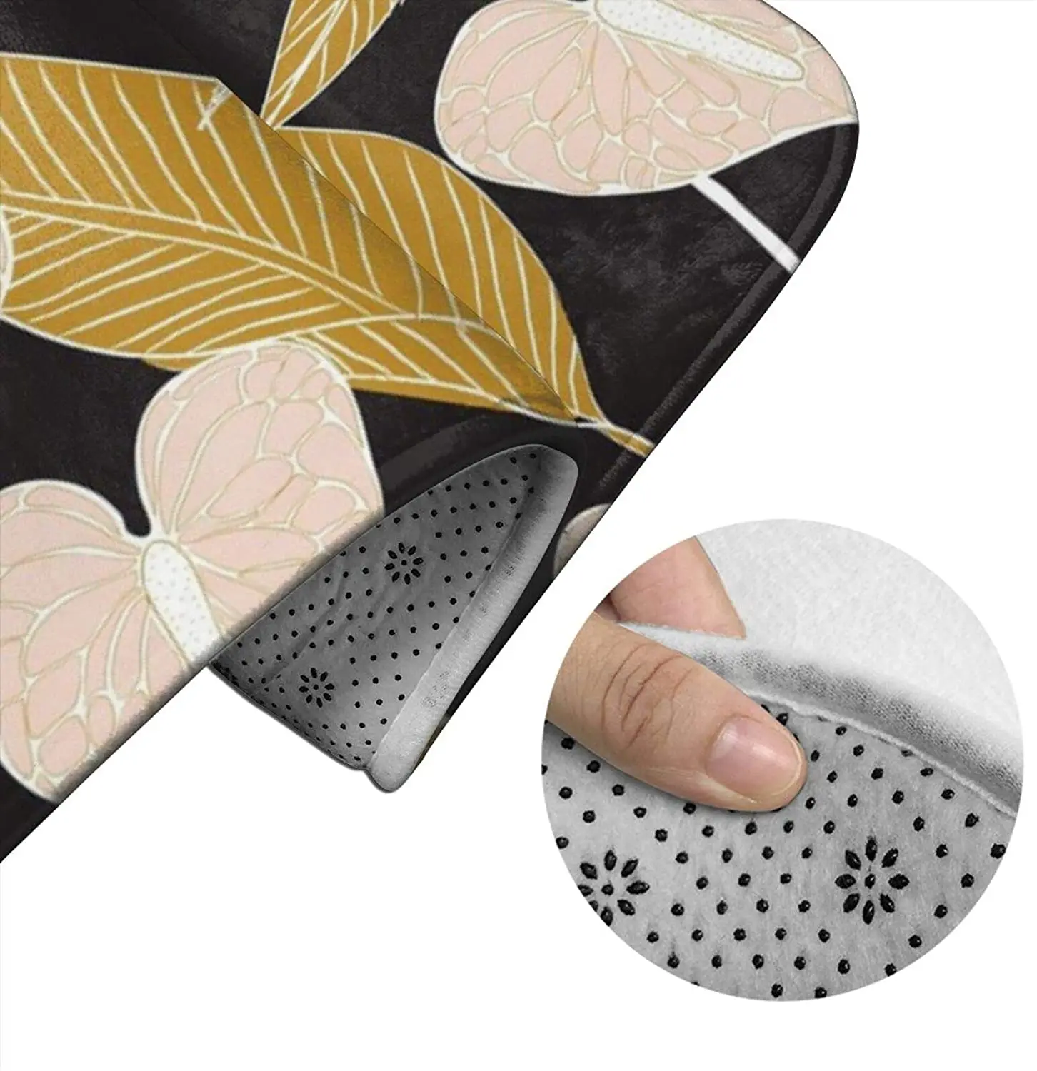 

Art Nouveau Anthuriums Bathroom Mat Sets 3 Piece Set Rugs Memory Foam Mat Set Toilet Seat Cover Bath Mat Lid cover