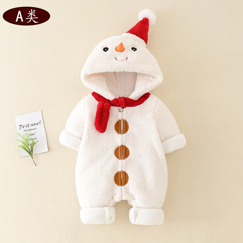 

Clothes for Babies Winter Clothes Baby Clothes for the First Month Romper Fleece-Lined Warm Suit Newborn Jumpsuit