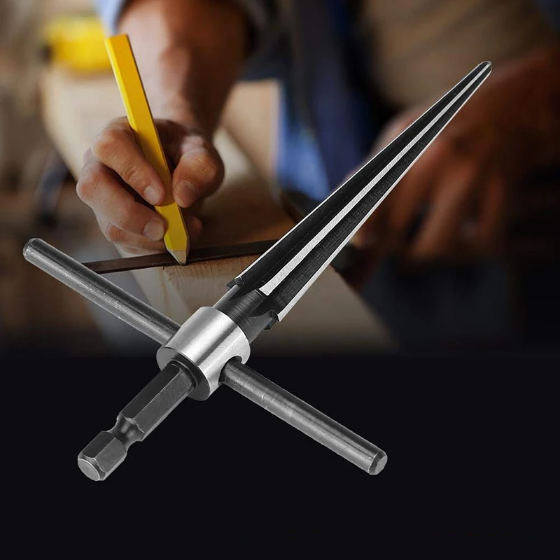 

3-13mm Bridge Pin Hole Hand Held Reamer T Handle Tapered 6 Fluted Chamfer Bit Reaming Woodworker Core Drill Cutting Tool -hol