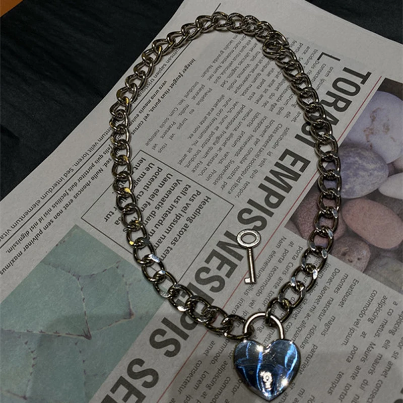 Женский чокер в стиле панк металлическая подвеска серебристого цвета Харадзюку