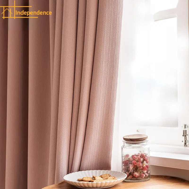 

Wabi-Sabi Milk Tea Color Pink Crinkled High Blackout Curtain Curtain Soundproof Curtain Curtains for Living dining room bedroom