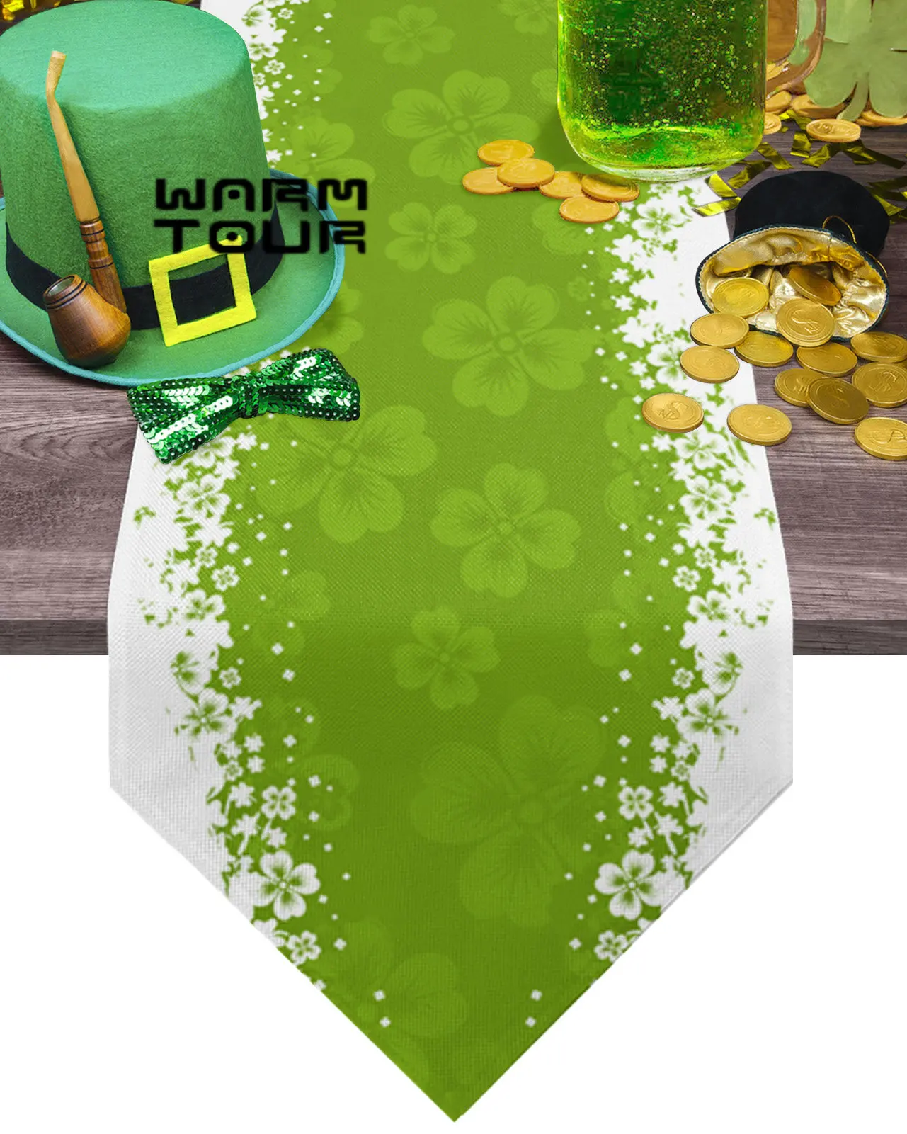 

Скатерть в виде четырехлистного клевера на День Св. Патрикса, роскошная Скатерть для свадьбы, праздника, украшение для стола, скатерть для с...