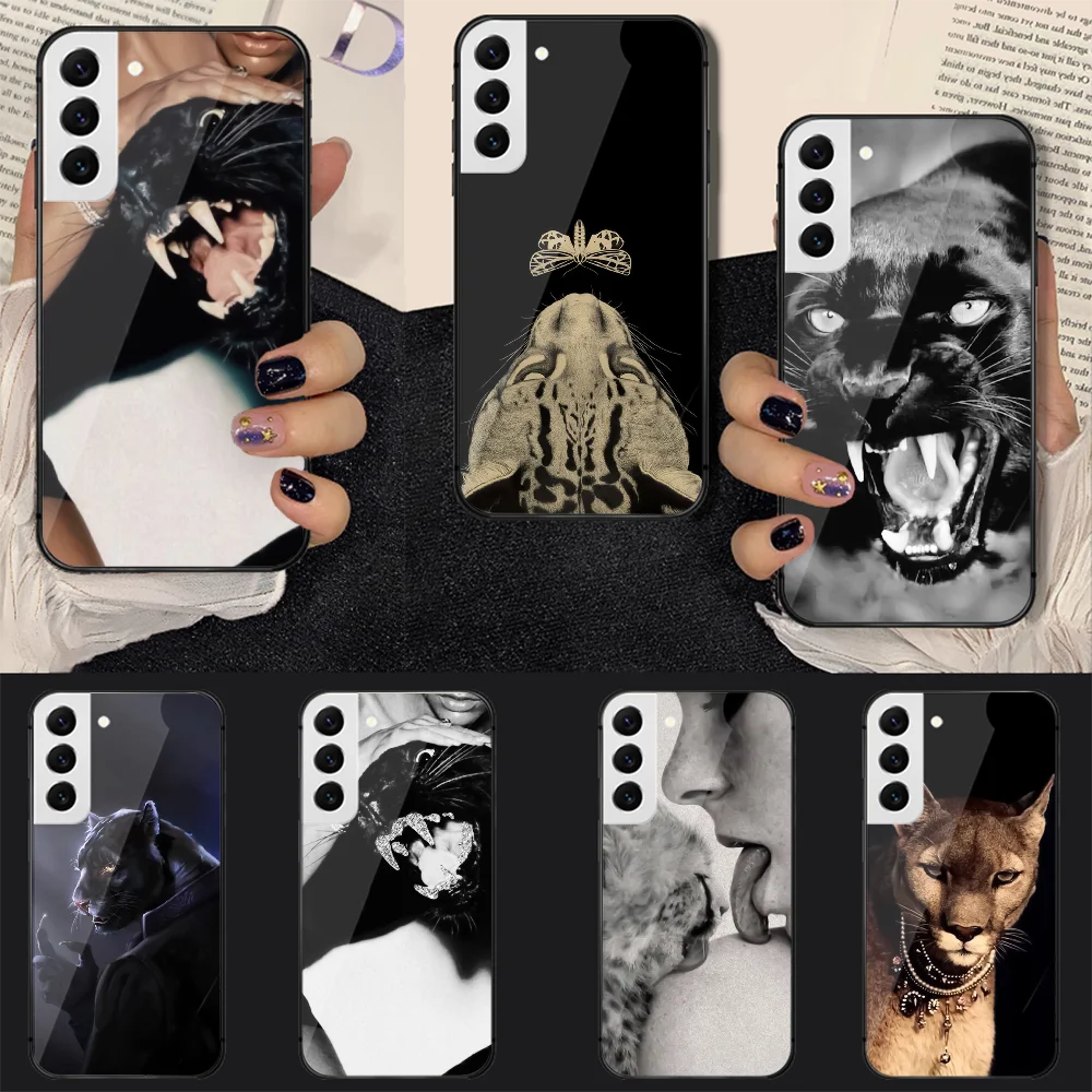 

Black Panther Leopard Tempered Glass Phone Case Cover For Samsung Galaxy A S 9 12 13 20 21 22 32 33 Fe 5G Plus Ultra