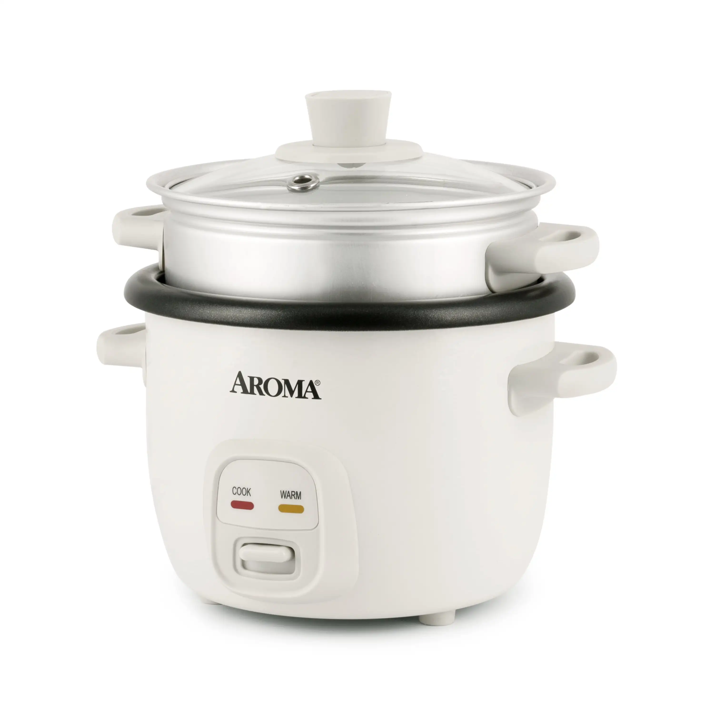 

4 Cup Rice Cooker/Steamer,Removable Nonstick Cooking Pot, Easy One-touch Operation, Glass Lid with Steam Vent