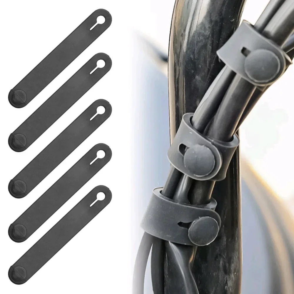 

5 шт. универсальные мотоциклетные черные резиновые ленты для крепления рамы кабельные стяжки проводка Аксессуары для мотоцикла