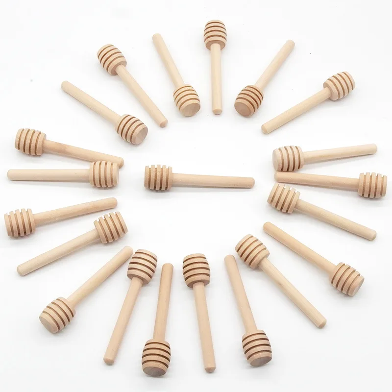 10pcs 8/10/15cm Long Handle Wood Honey Stir Bar Mixing Stick Supplies Jar Spoon Practical Dipper Coffee Milk Tea Kitchen Tool - купить по