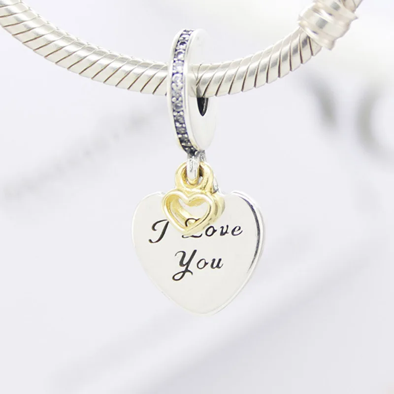 

High Quality S925 Silver Women Bracelet Bead Love You Forever Dangle Charm DIY Jewelry Lady Girl Birthday Gift