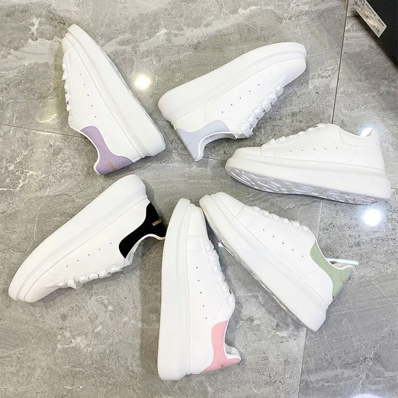 

Cute Kids Thick-Soled White Shoes Colorful Spring Height Zapatillas Bright Color Celebrity Versatile Fashion Casual Sneakers