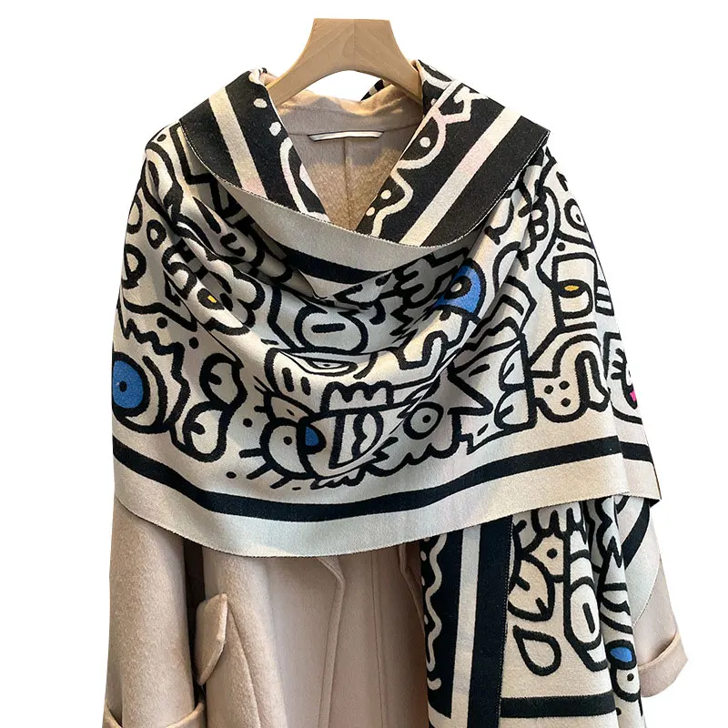

Winter Scarf for Women Cashmere Shawls and Wraps 2022 Blanket Thick Bufanda Foulard Female Warm Scarves Luxury Pashmina Elegant