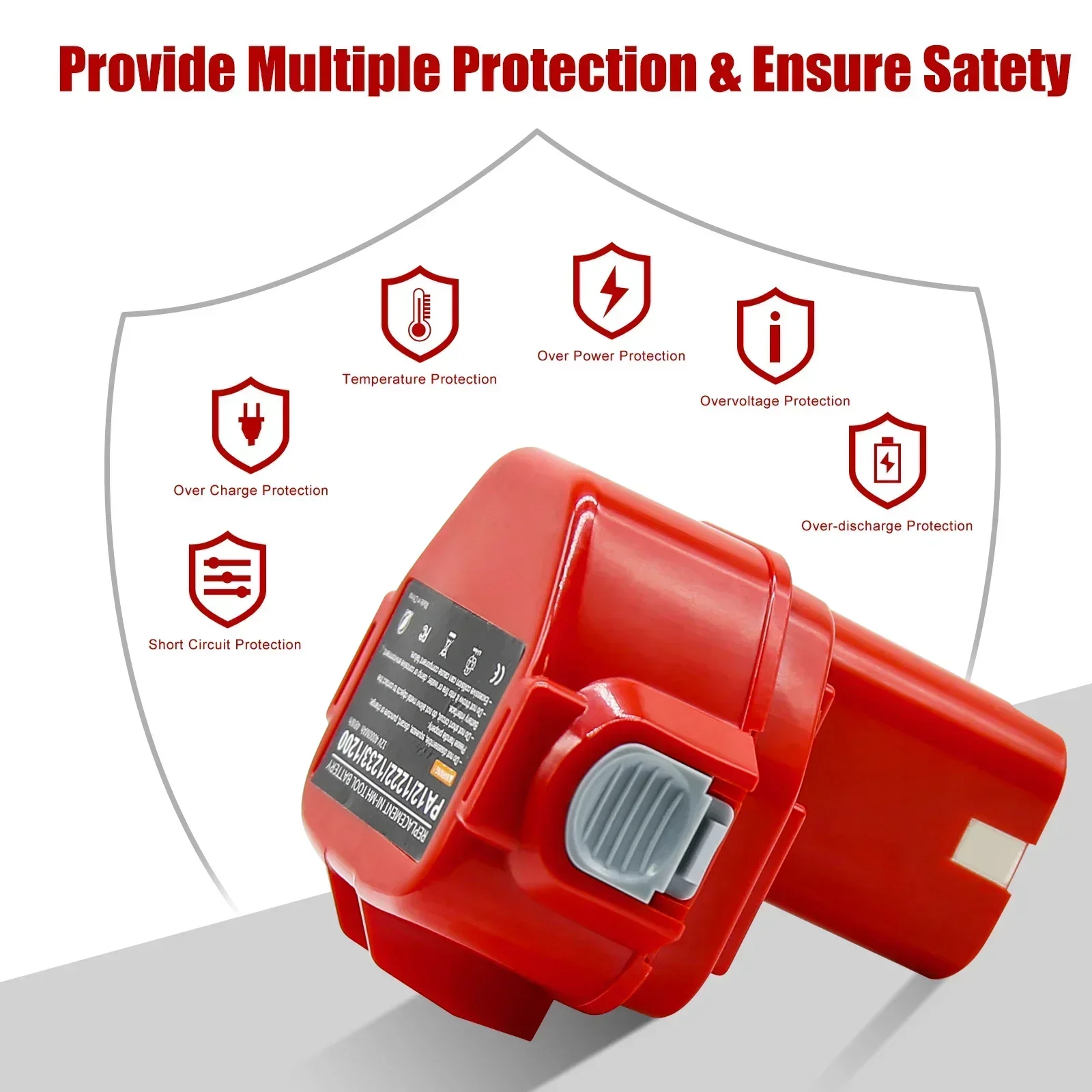 Ni-Mh аккумулятор емкостью 4000 мАч для Makita 1200 1220 1201 1222 1233SA/B1235 192681 -5 PA12 Аккумуляторы