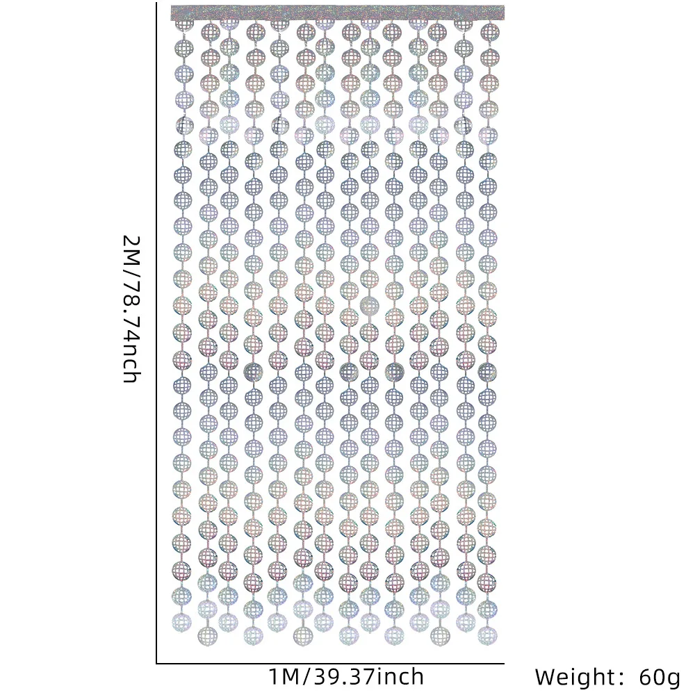 

Фольгированная занавеска диско шар серебристый