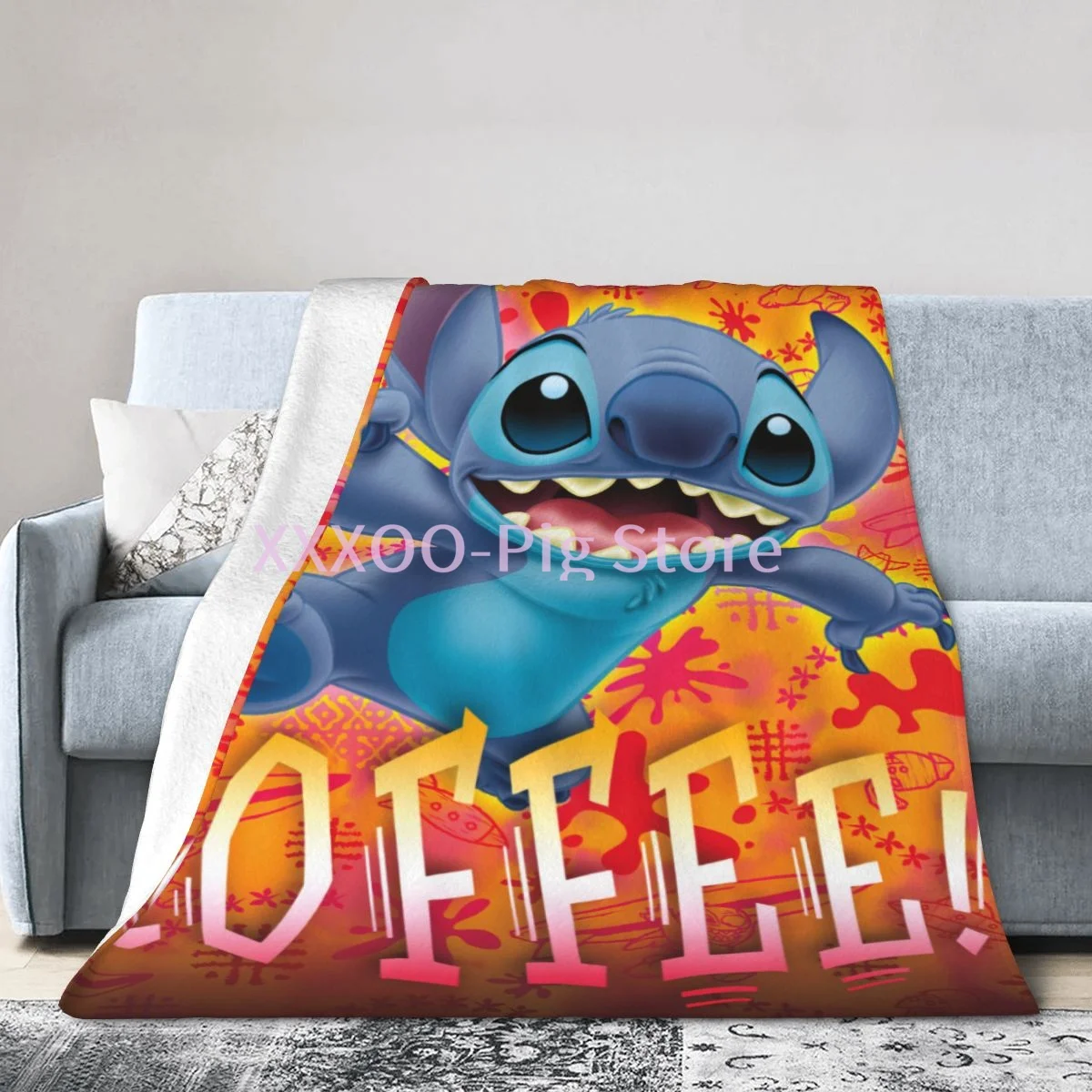

Cartoon Stitch Blanket Fashion Cartoon monster Flannel Fluffy Fleece Throw blanket Children and adult Gift Sofa Travel Camping