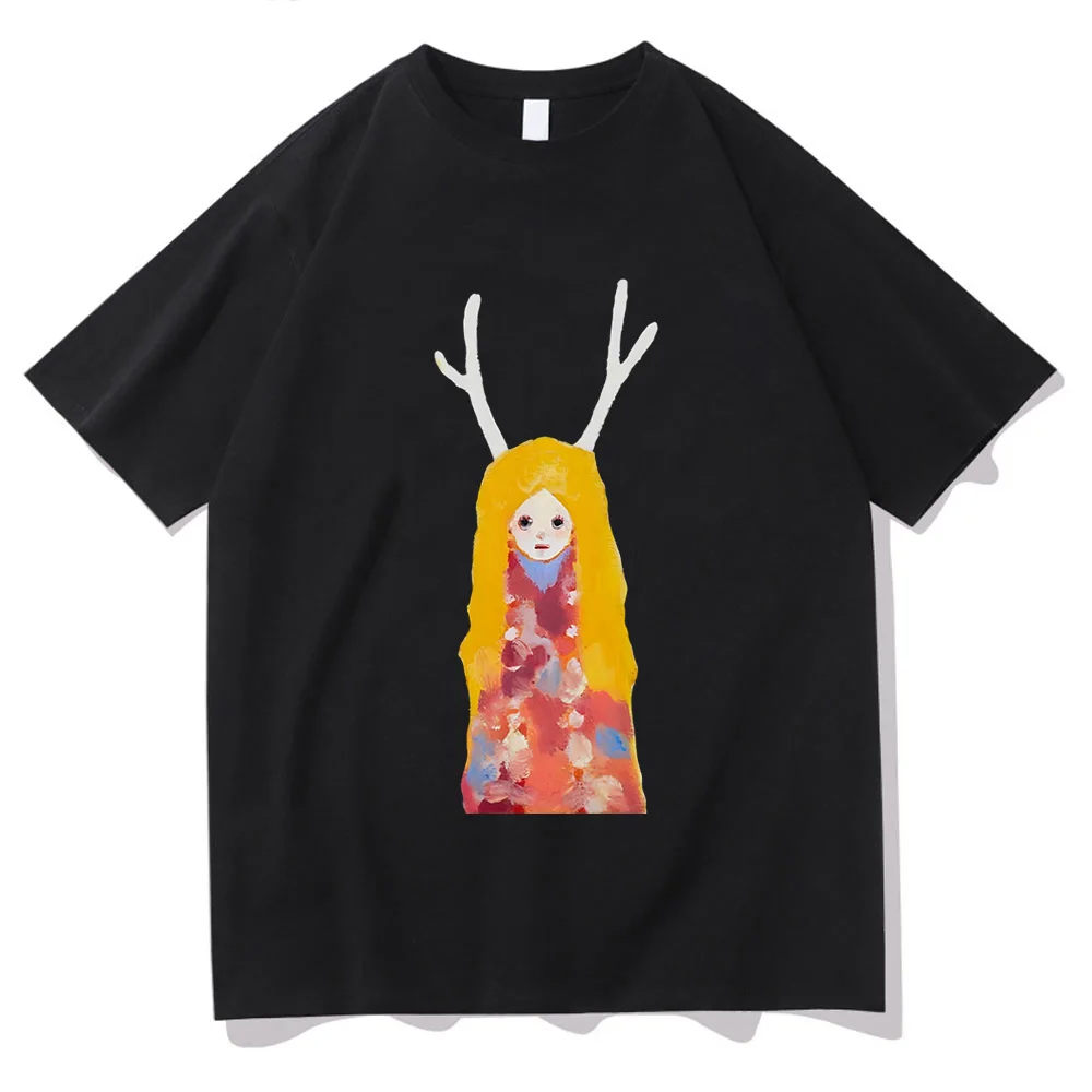 

Женские футболки Tanaka Chisato Painter of Oil Pastels, милые летние свободные футболки с аппликацией стандартного кроя
