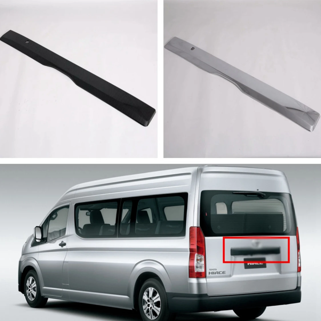 

Car Rear Trunk Door Decoration Strips ABS Auto Molding Accessory New Car Styling For Toyota HIACE 2019 2020
