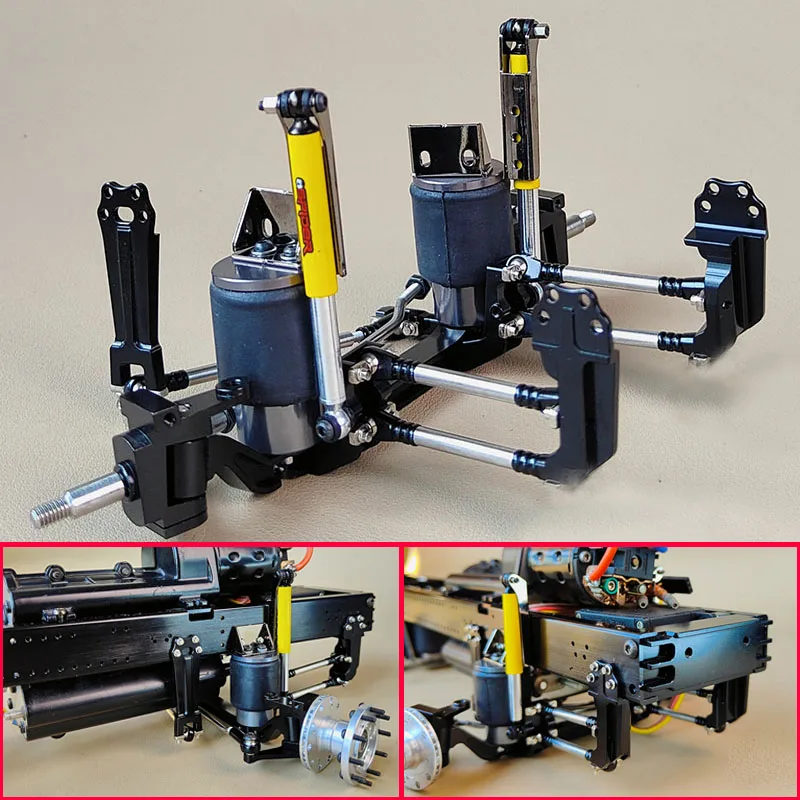 Металлическая Имитация системы пневматической подвески передней оси для 1/14 Tamiya