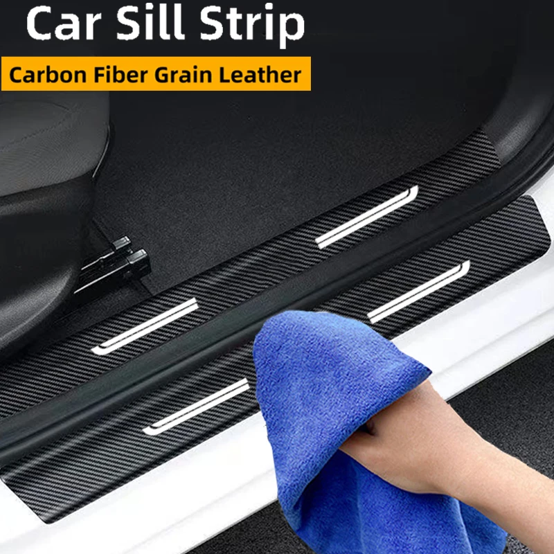 Накладка на порог двери автомобиля, Накладка на порог для Toyota Highlander Logo XU70 XU40, защитные наклейки на бампер из углеродного волокна для багажника