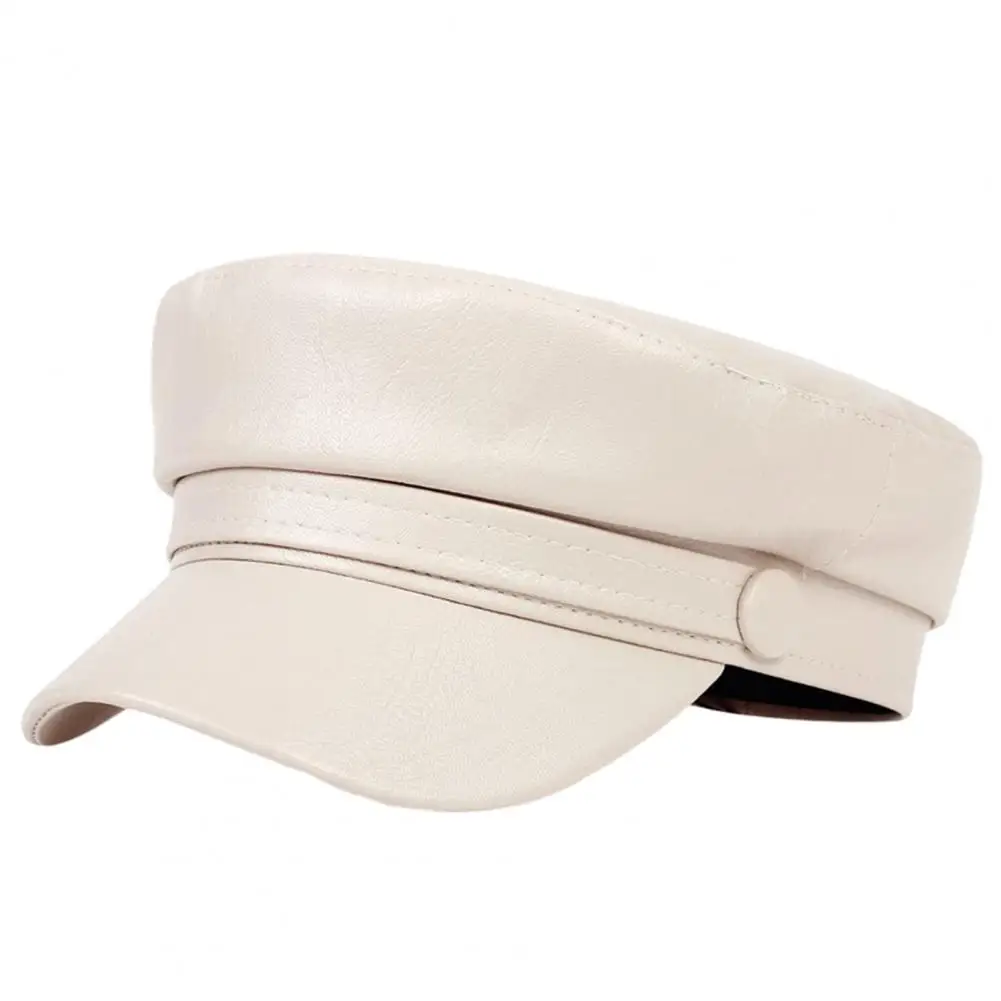 Женский берет стильный женский с удлиненными полями из искусственной кожи для