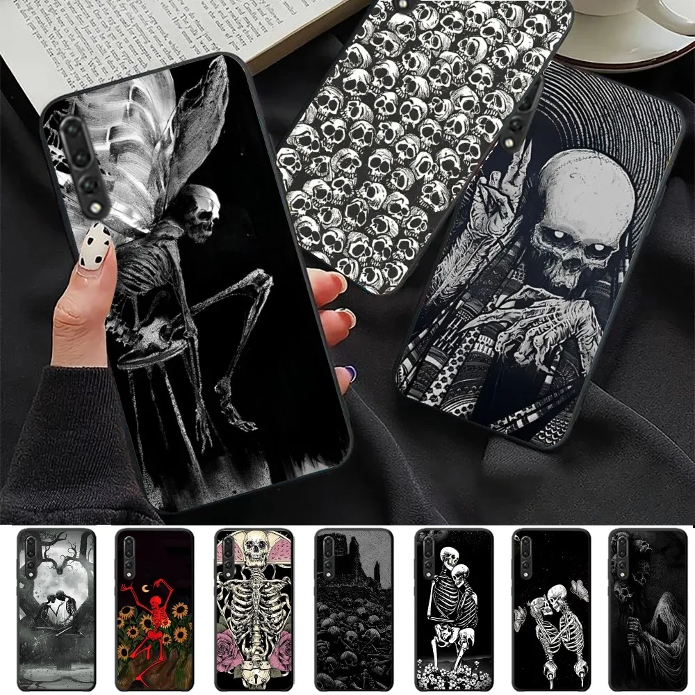 

Gothic Fashion Skull Phone Case For Huawei P 8 9 10 20 30 40 50 Pro Lite Psmart Honor 10 lite 70 Mate 20lite