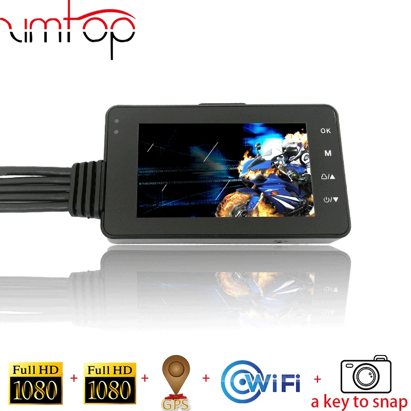 

Hot Sale Two Channel Motorcycle Camera 1080P Dual Lens Motorcycle Cam Recorder With G-Sensor WiFi GPS