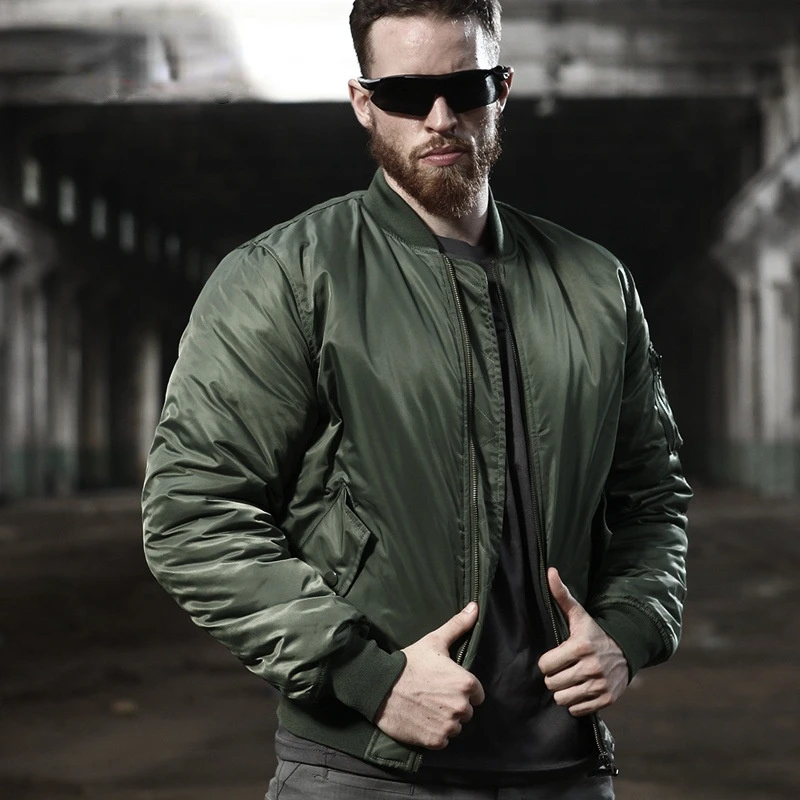 Classic Flight Jacket Mens Autumn and Winter Waterproof Thick Warm Coat Tactical Cotton-Padded Overcoat Plus Size Men Clothing
