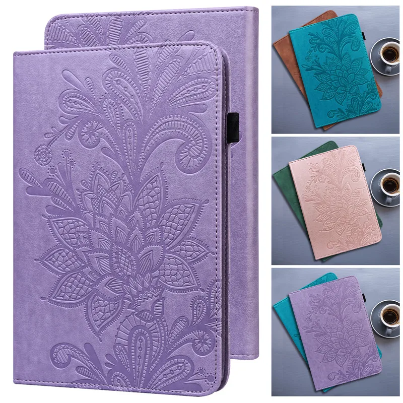 

Tablet Coque For Samsung Tab A8 2021 Case SM-X200 X205 X207 Emboss Flower Leather Wallet Flip Cover For Galaxy Tab A8 2022 2021