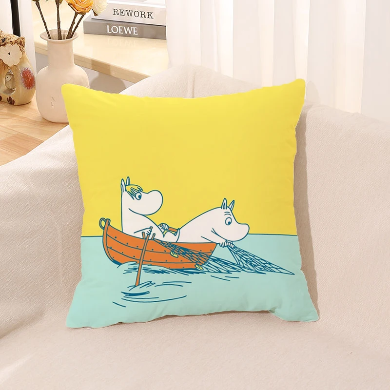 

M-moomines Decorative Pillowcase 40x40 Couple Pillow Pillowcases Bed Cushions Custom Cushion Cover Home Decoration Products Sofa
