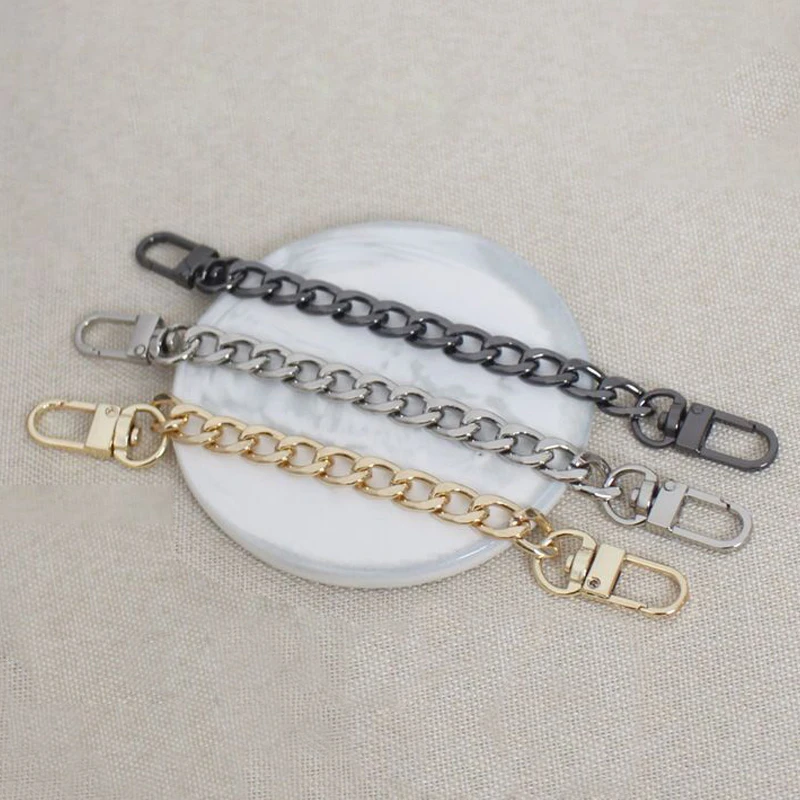 15cm, 20cm, 25cm, 30cm Extension Bag Chain DIY 9mm Gold, Silver, Gun Black Short Metal Chains to Extend Your Bag Strap