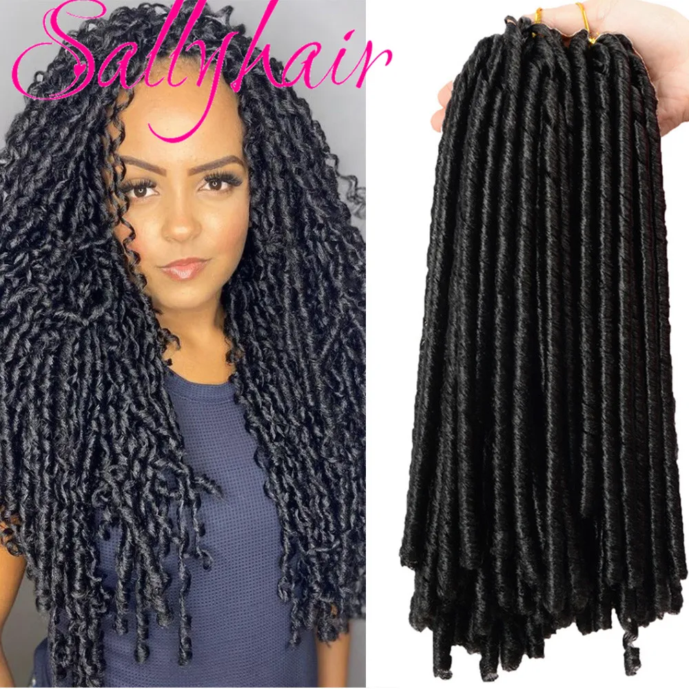 Sallyhair Synthetic 14inch 70g Soft Faux Locs Crochet Braiding Hair Extensions Afro Hairstyles Dreadlocks Black Crochet Braids