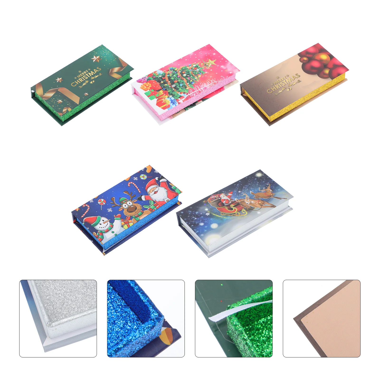 

5pcs Exquisite Oblong Fake Eyelash Boxes Eyelashes Holders Girl Eyelash Boxes