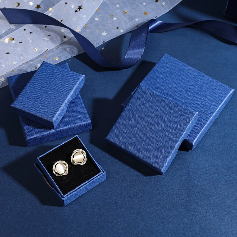 24-Pack Jewelry Packaging Box 8x8x1.5cm Luxury Cardboard Travel Necklace Ring Earrings Bracelet Gift Box Wedding Gift Case Boxes