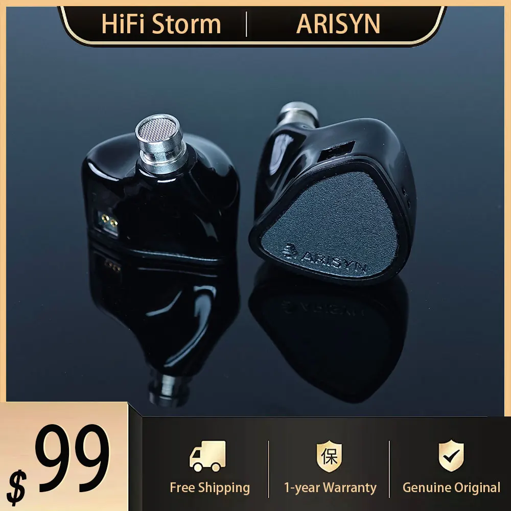 Фото Наушники ARISYN YUN XIU PZT Hybrid+10mm с динамическим драйвером и DLC-диафрагмой, Hi-Fi наушники-вкладыши с кабелем 3.5 мм и 4.4 мм №1
