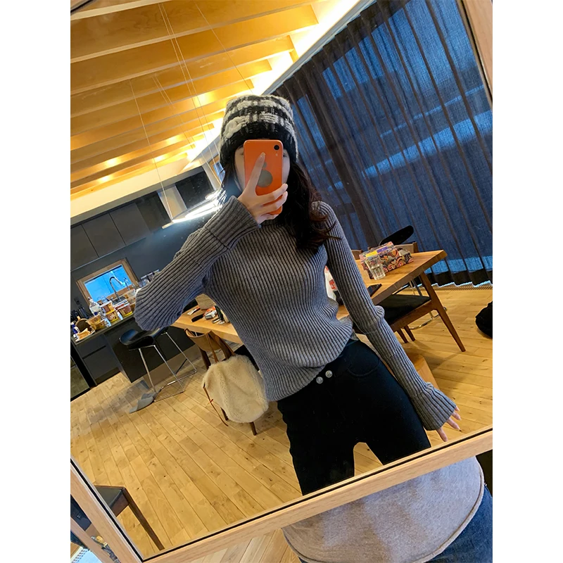 

Women's short long-sleeved blouse women's loose slim thickening winter leisure hedging for fll/winter wer