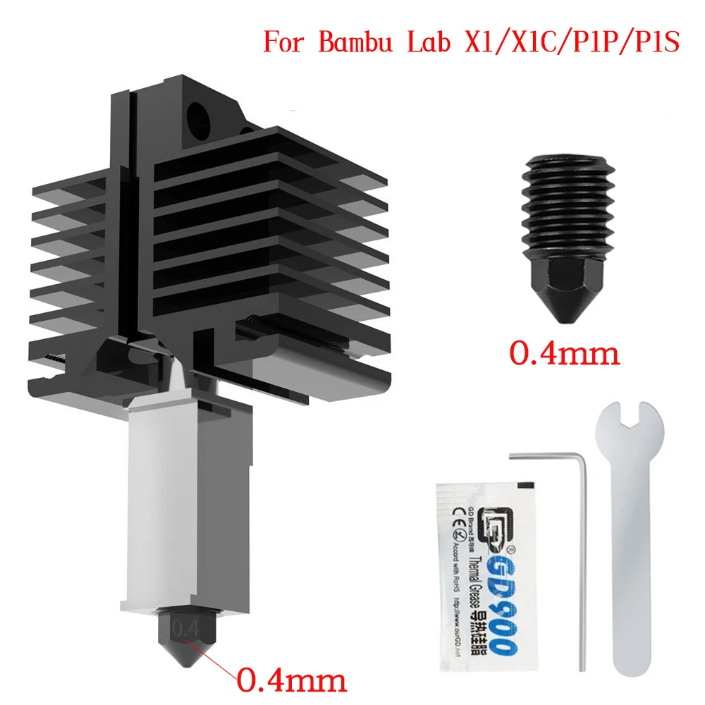 

500 ℃ Модернизированный для лабораторного 3D принтера Bambu X1 X1C P1P P1S Hotend Kit съемный комбинированный Hotend закаленная сталь латунная насадка