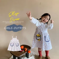 baby girls two piece dress children white blouse and floral dresses outfitschild girl flower frocks 2021 korean kids casual robe