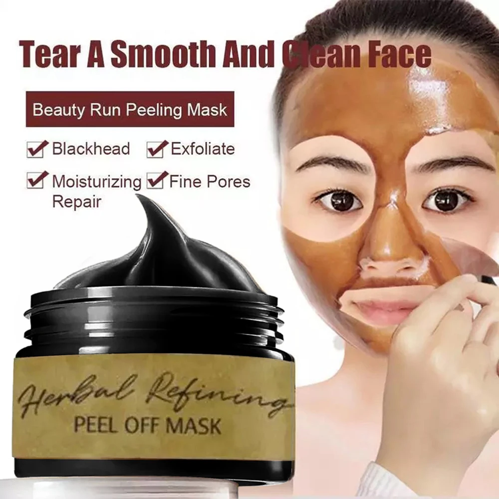 

80 /120ml Herbal Refining Peel-Off Mask Blackhead Removal Shrink Pore Mask Face Cleansing Brightening Masque For Women Girls