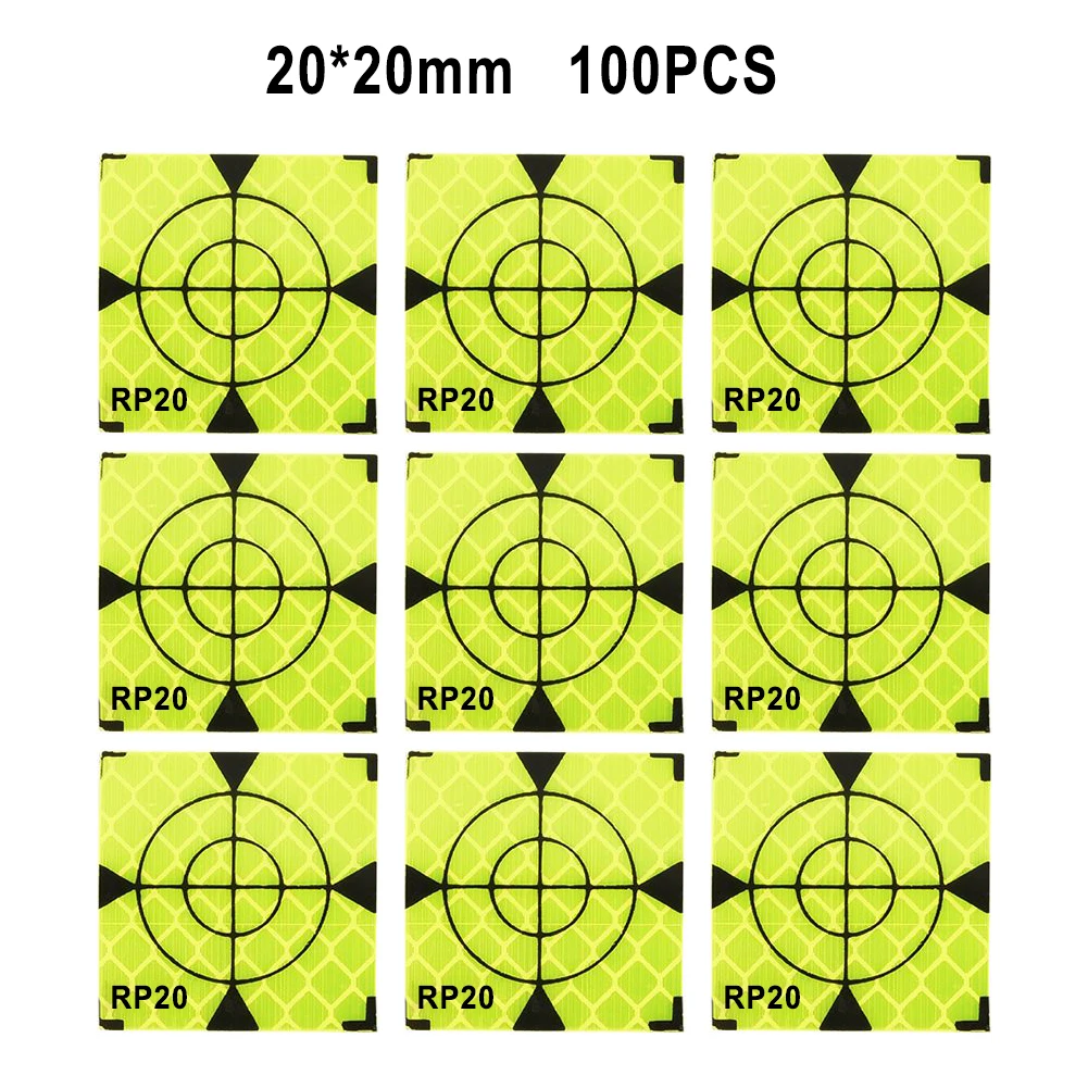 

100 Pcs Reflector 20/30/40/50/60mm Total Station Reflector Reflector Target Quick Positioning Of Measuring Instruments Tools