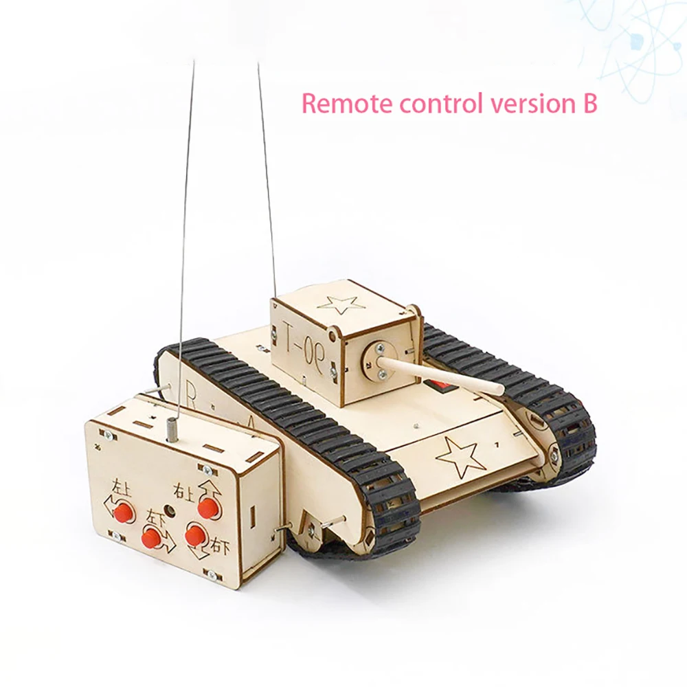 

Remote Control DIY Crawler Tank Toy War Game Desk Wooden Woodiness Steam Science Education Parent Child Boy Gift