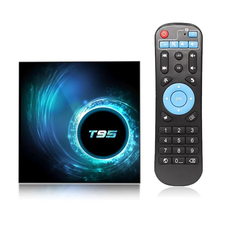 ТВ-приставка 4K T95 Android 10 смарт-медиаплеер для потоковой передачи IP TV 2 4 ГГц Wi-Fi BT5.0