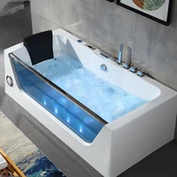 rectangular acrylic glass household adult double bathroom insulation heating double surfing massage bathtub