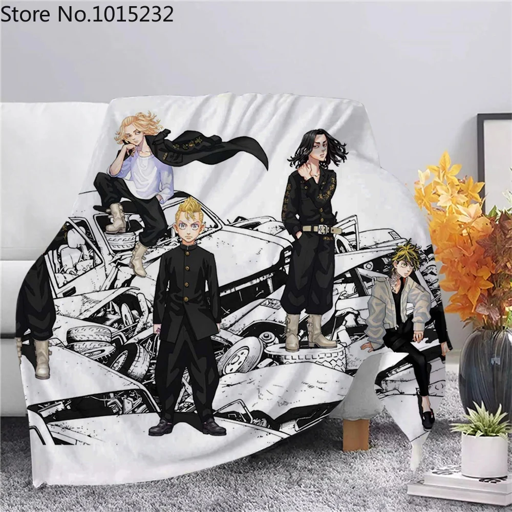 

Japanese Anime Tokyo Revengers Flannel Blanket 3D Printing Hot Anime Sherpa Blanket Hiking Picnic Blanket Office Nap Blanket 02