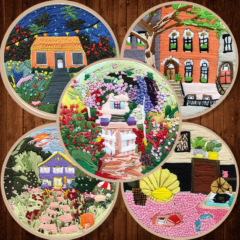 

DIY Kits Embroidery Kit for Beginners Hand Embroidery Adults Kids Cross Stitch Kits with Patterns Instructions