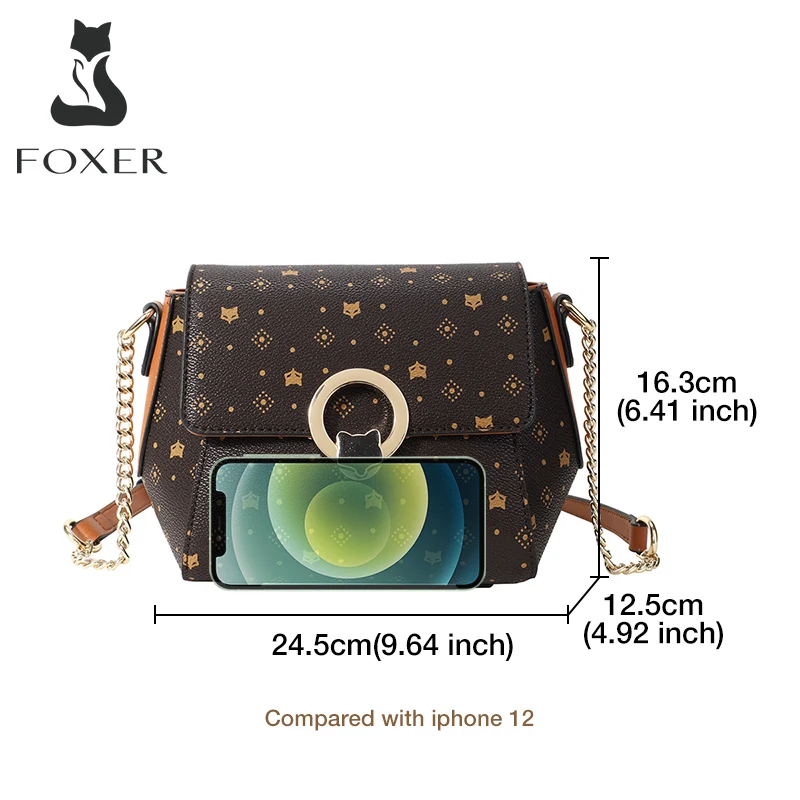 foxer women crossbody shoulder bag pvc material fashion messenger bags simple office bag lady brand logo printing mini chain bag free global shipping
