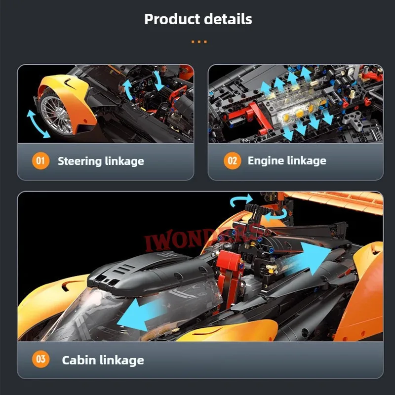 Технические строительные блоки 1:10 SOLUS GT 2135 шт. гоночная модель суперкара