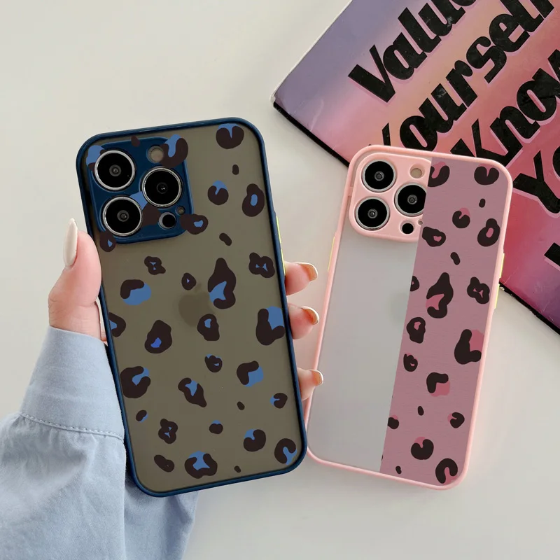 

Stylish Leopard Print Case Shock Resistant for iPhone 11 12 13 Pro XS Max Mini XR SE 2020 8 7 14 Plus Soft TPU Coque Fundas Etui